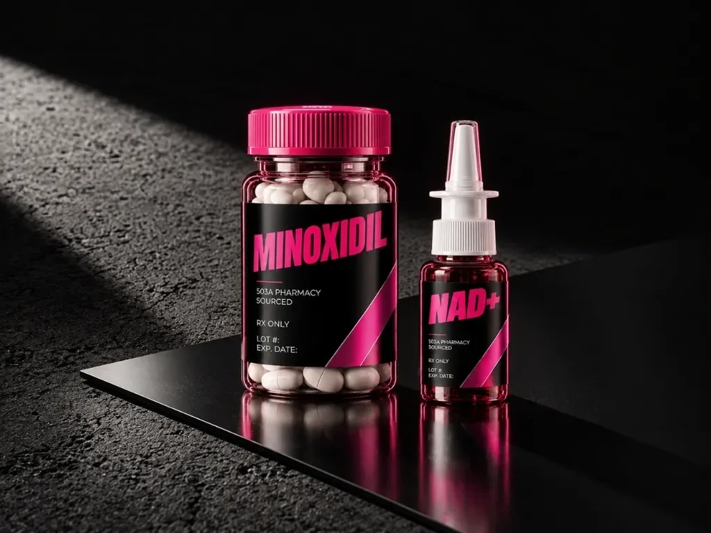 Minoxidil tablets and NAD+ nasal spray