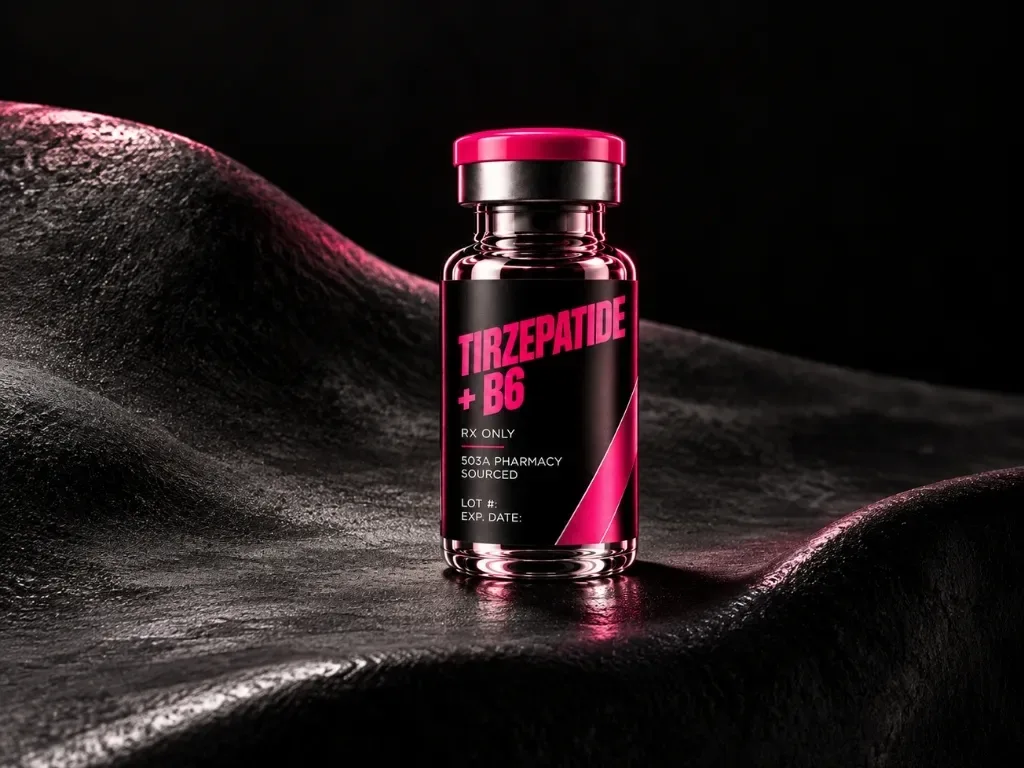 Tirzepatide and B6 prescription vial