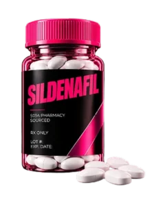 Sildenafil tablets in a Fit Club prescription bottle